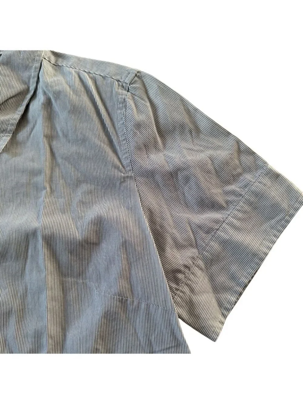 J.Crew Striped Shirt 12 Short Sleeve Button Down Cotton Blue White Style 82443